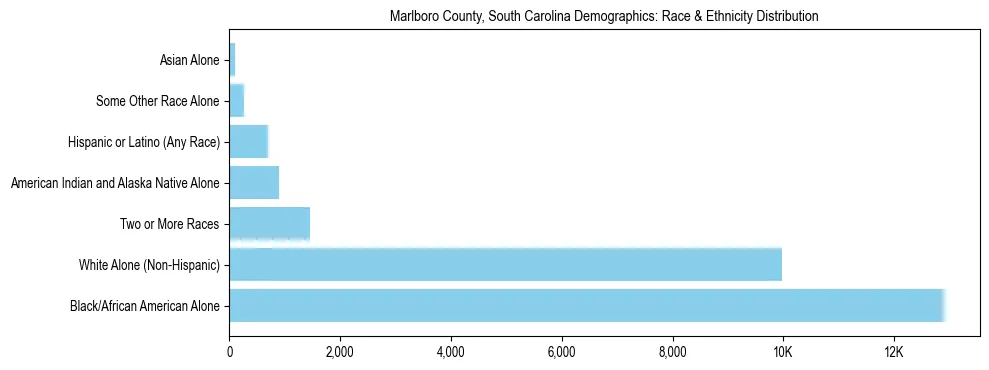 Race and Ethnicity Distribution Chart for Marlboro County, South Carolina