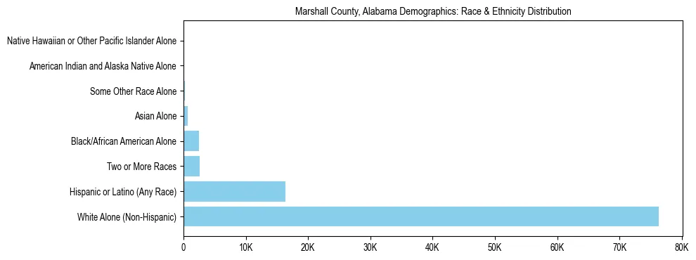 Race and Ethnicity Distribution Chart for Marshall County, Alabama