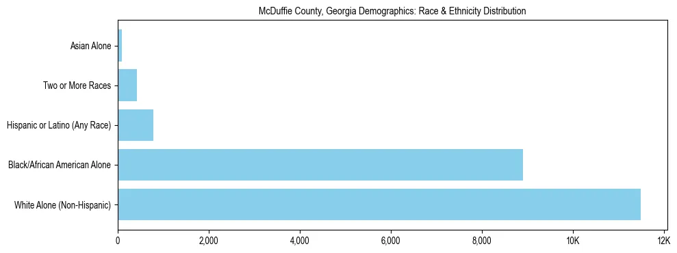 Race and Ethnicity Distribution Chart for McDuffie County, Georgia