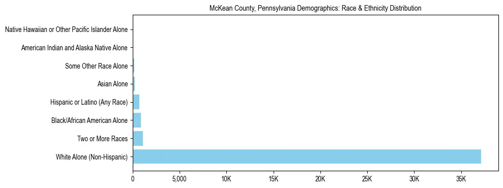 Race and Ethnicity Distribution Chart for McKean County, Pennsylvania
