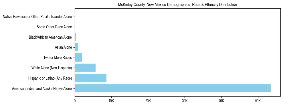 Race and Ethnicity Distribution Chart for McKinley County, New Mexico