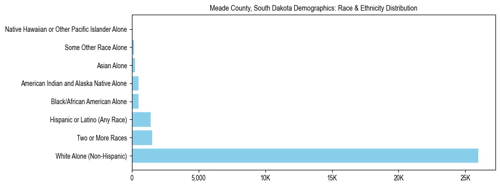 Race and Ethnicity Distribution Chart for Meade County, South Dakota