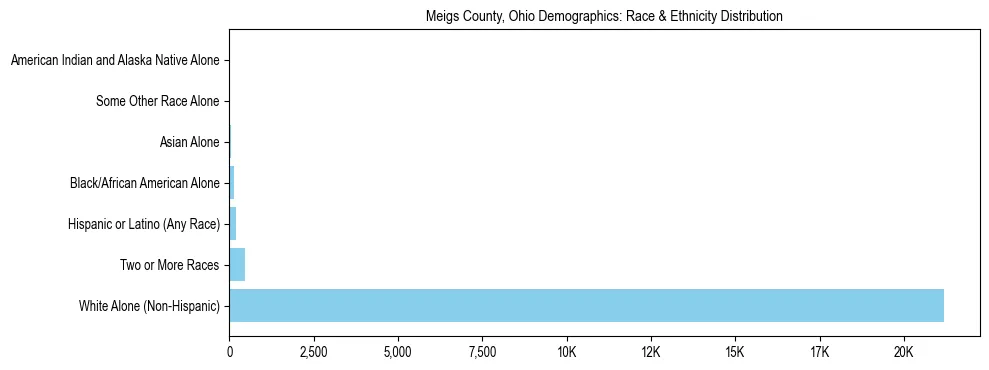 Race and Ethnicity Distribution Chart for Meigs County, Ohio