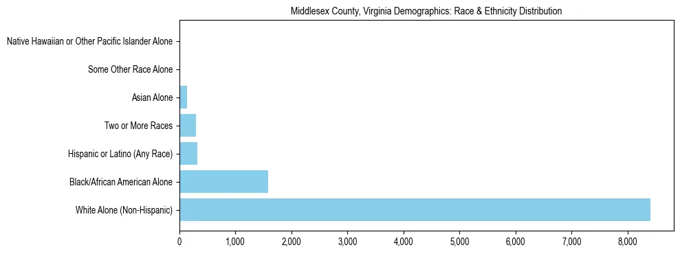 Race and Ethnicity Distribution Chart for Middlesex County, Virginia