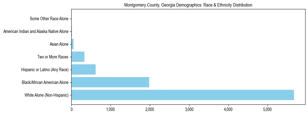Race and Ethnicity Distribution Chart for Montgomery County, Georgia
