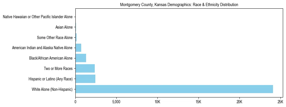 Race and Ethnicity Distribution Chart for Montgomery County, Kansas