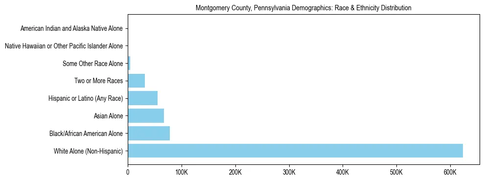 Race and Ethnicity Distribution Chart for Montgomery County, Pennsylvania