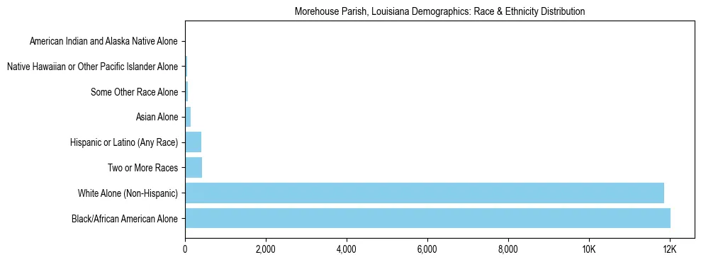 Race and Ethnicity Distribution Chart for Morehouse Parish, Louisiana