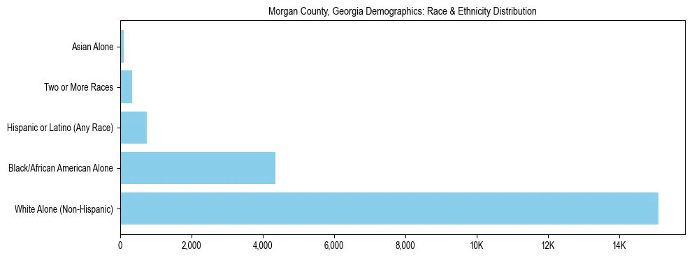 Race and Ethnicity Distribution Chart for Morgan County, Georgia
