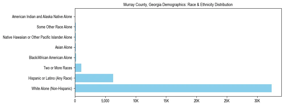 Race and Ethnicity Distribution Chart for Murray County, Georgia
