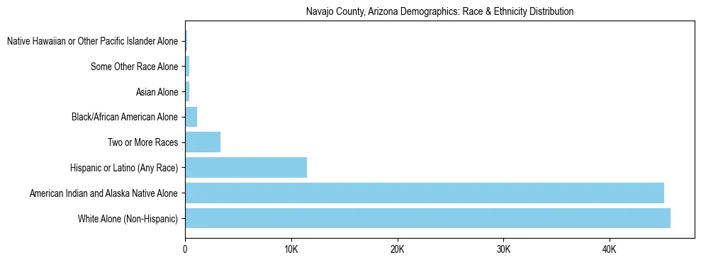 Race and Ethnicity Distribution Chart for Navajo County, Arizona