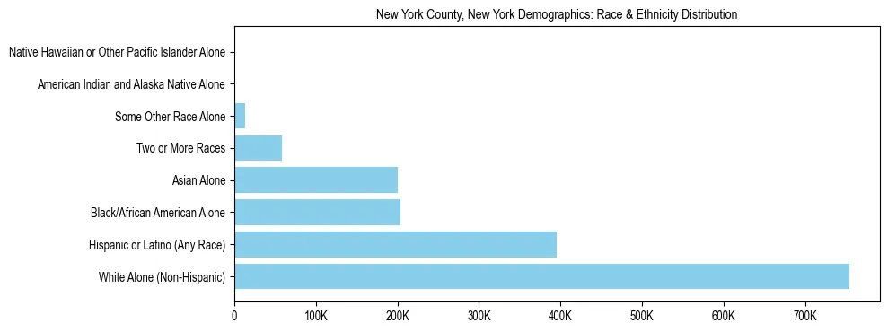 Race and Ethnicity Distribution Chart for New York County, New York