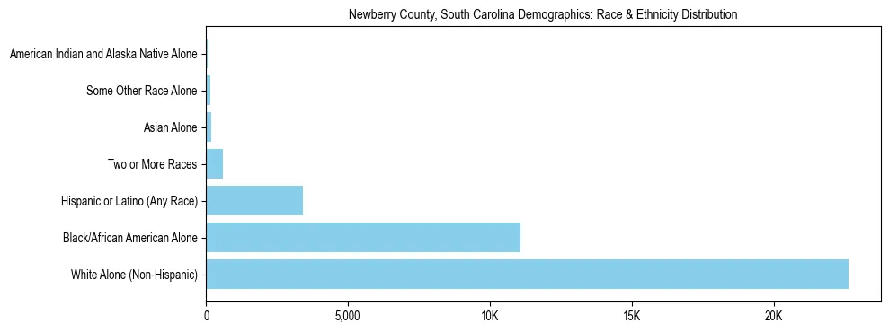 Race and Ethnicity Distribution Chart for Newberry County, South Carolina