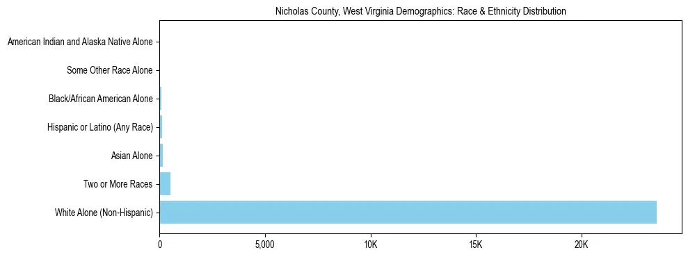 Race and Ethnicity Distribution Chart for Nicholas County, West Virginia