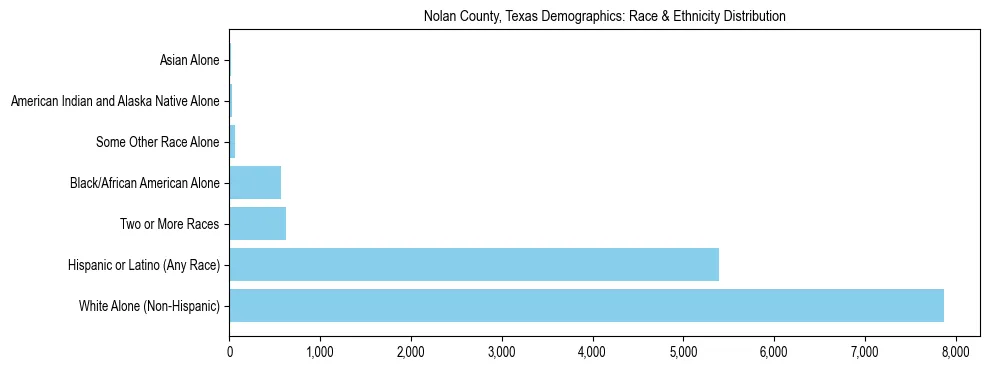 Race and Ethnicity Distribution Chart for Nolan County, Texas