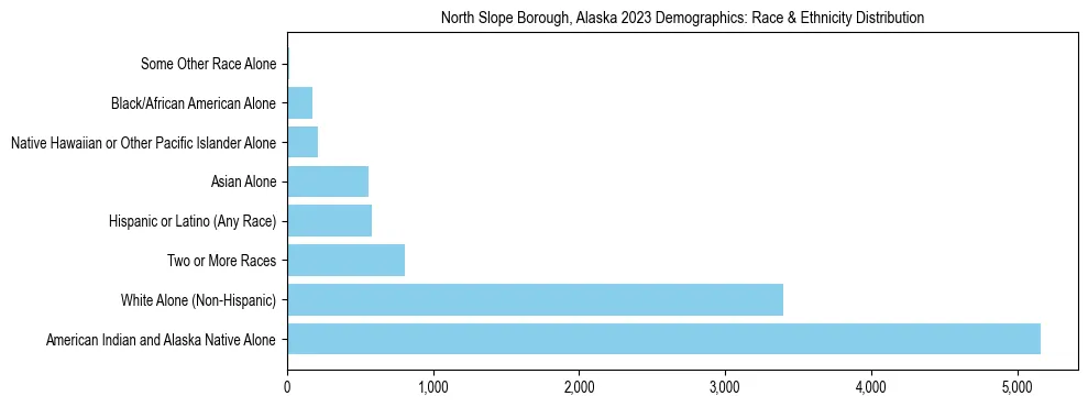 Race and Ethnicity Distribution Chart for North Slope Borough, Alaska