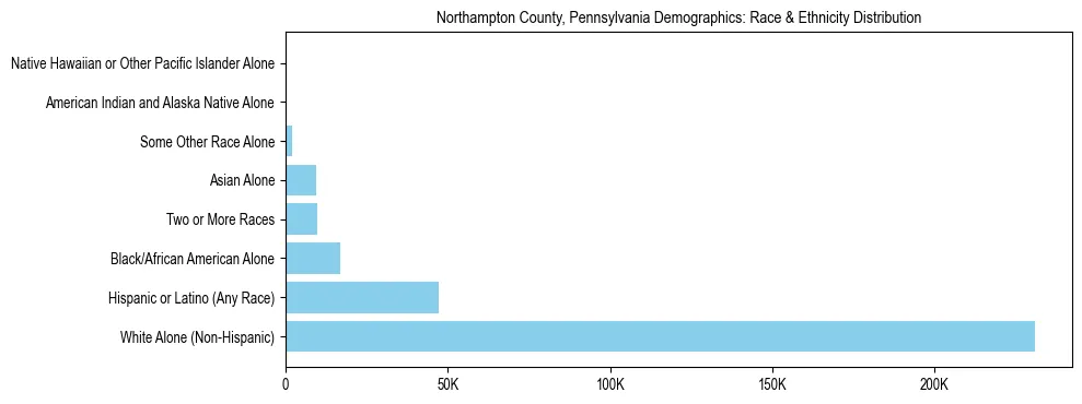Race and Ethnicity Distribution Chart for Northampton County, Pennsylvania