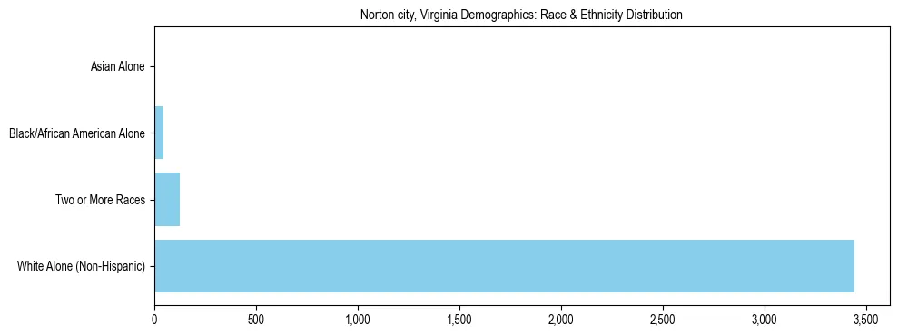 Race and Ethnicity Distribution Chart for Norton city, Virginia