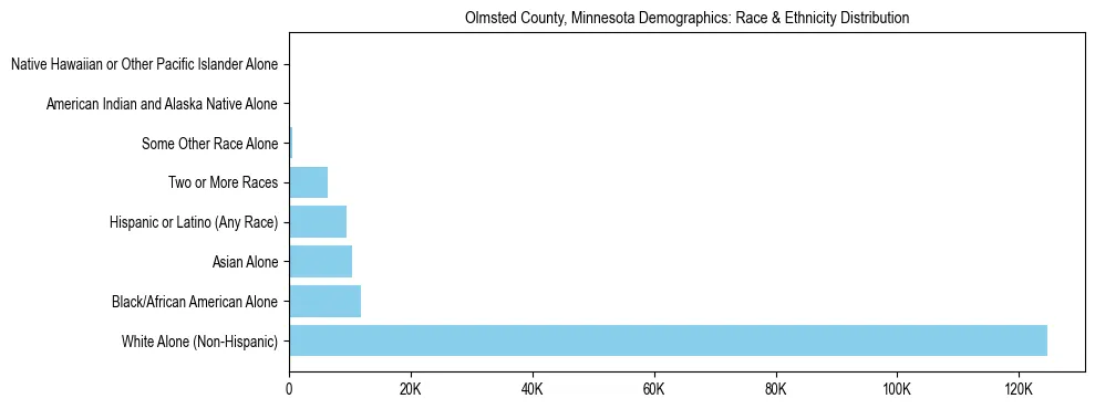 Race and Ethnicity Distribution Chart for Olmsted County, Minnesota