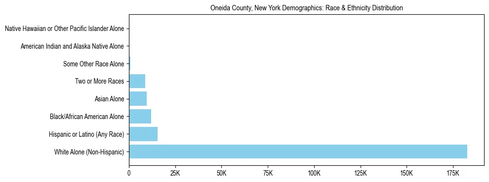 Race and Ethnicity Distribution Chart for Oneida County, New York