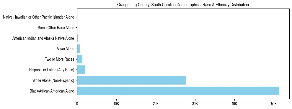 Race and Ethnicity Distribution Chart for Orangeburg County, South Carolina