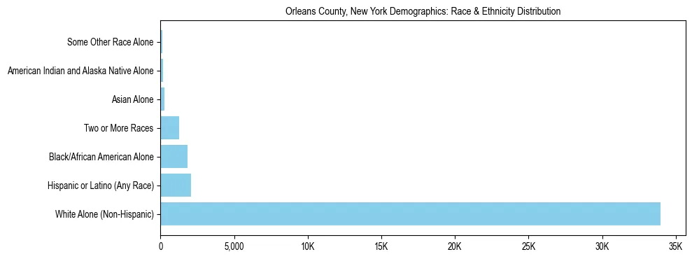 Race and Ethnicity Distribution Chart for Orleans County, New York