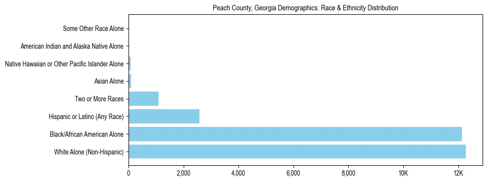 Race and Ethnicity Distribution Chart for Peach County, Georgia