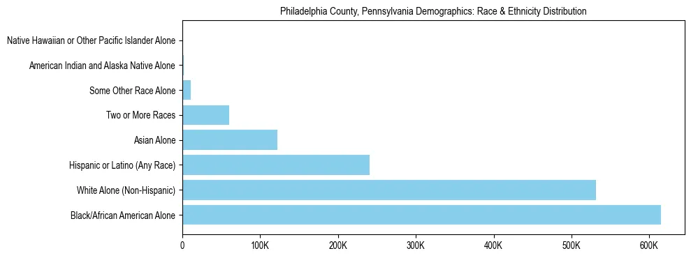 Race and Ethnicity Distribution Chart for Philadelphia County, Pennsylvania