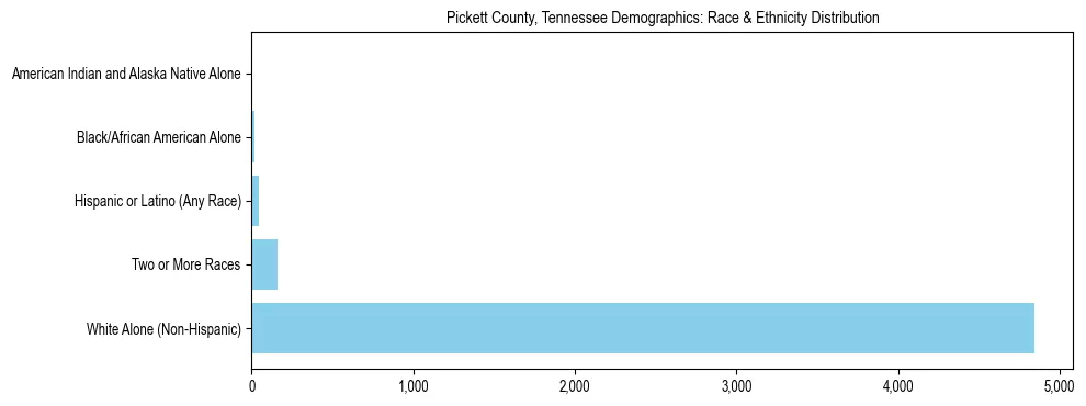 Race and Ethnicity Distribution Chart for Pickett County, Tennessee