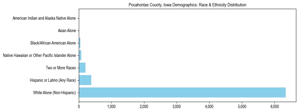Race and Ethnicity Distribution Chart for Pocahontas County, Iowa