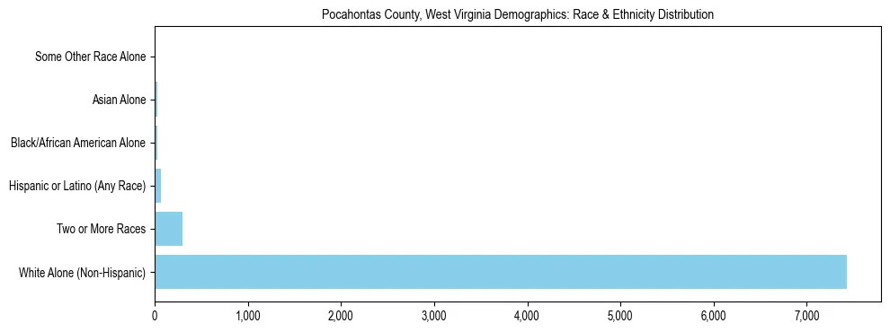 Race and Ethnicity Distribution Chart for Pocahontas County, West Virginia