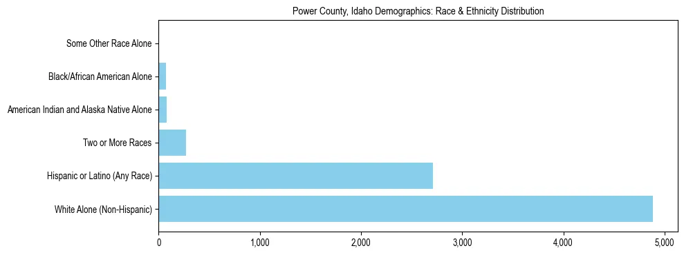 Race and Ethnicity Distribution Chart for Power County, Idaho