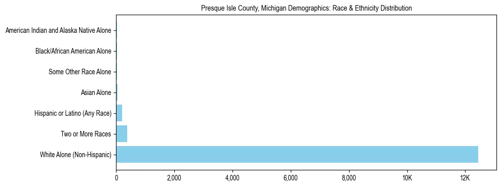 Race and Ethnicity Distribution Chart for Presque Isle County, Michigan