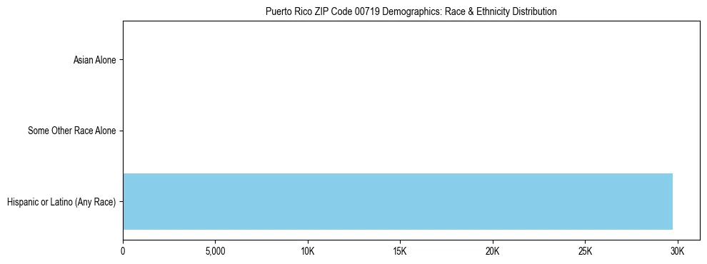 Race and Ethnicity Distribution Chart for Puerto Rico ZIP Code 00719