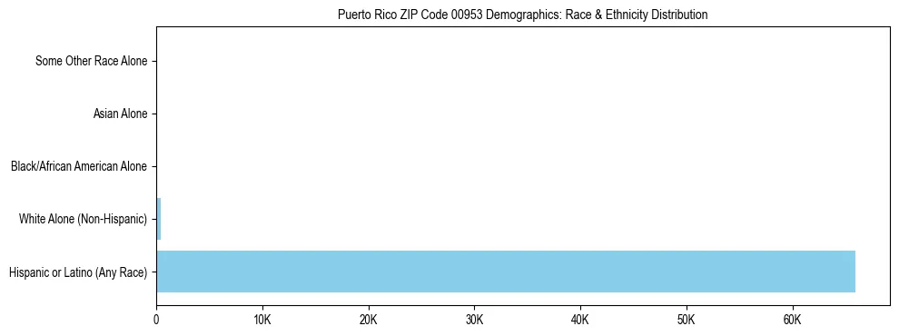 Race and Ethnicity Distribution Chart for Puerto Rico ZIP Code 00953