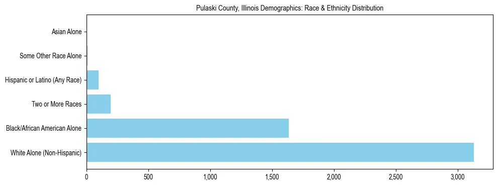 Race and Ethnicity Distribution Chart for Pulaski County, Illinois