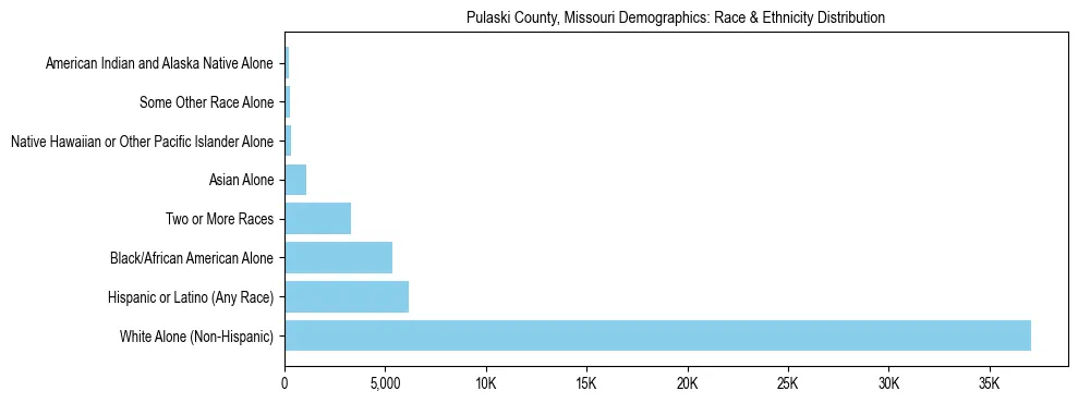Race and Ethnicity Distribution Chart for Pulaski County, Missouri