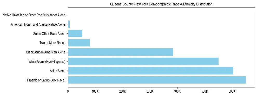 Race and Ethnicity Distribution Chart for Queens County, New York