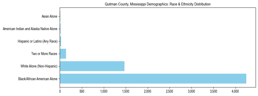 Race and Ethnicity Distribution Chart for Quitman County, Mississippi