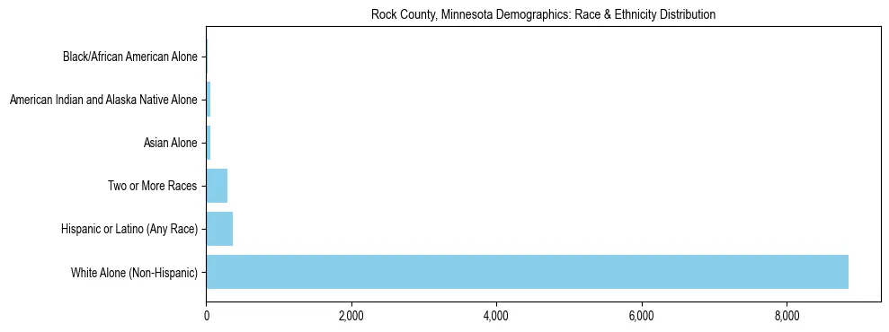 Race and Ethnicity Distribution Chart for Rock County, Minnesota
