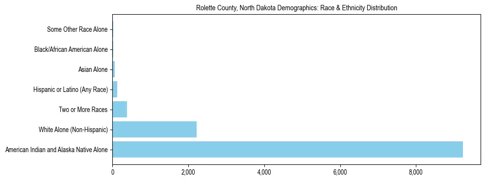 Race and Ethnicity Distribution Chart for Rolette County, North Dakota