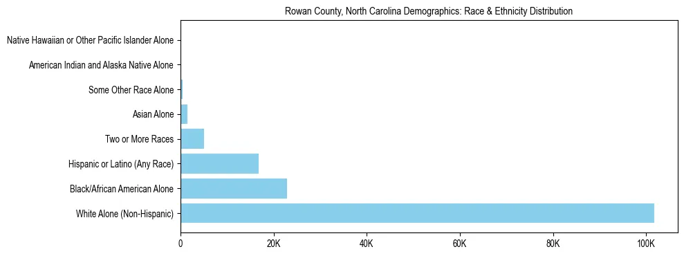 Race and Ethnicity Distribution Chart for Rowan County, North Carolina
