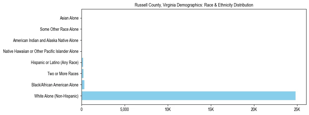 Race and Ethnicity Distribution Chart for Russell County, Virginia