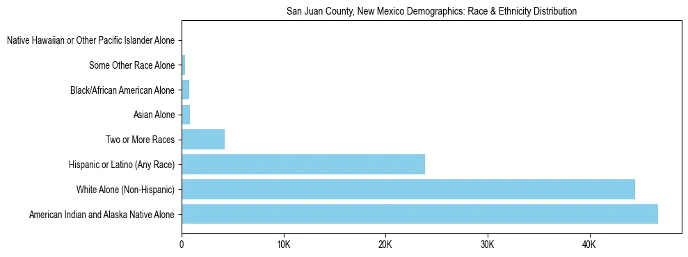 Race and Ethnicity Distribution Chart for San Juan County, New Mexico