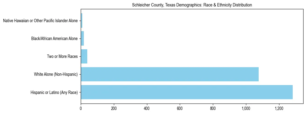 Race and Ethnicity Distribution Chart for Schleicher County, Texas