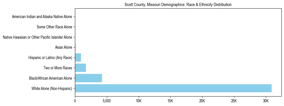 Race and Ethnicity Distribution Chart for Scott County, Missouri