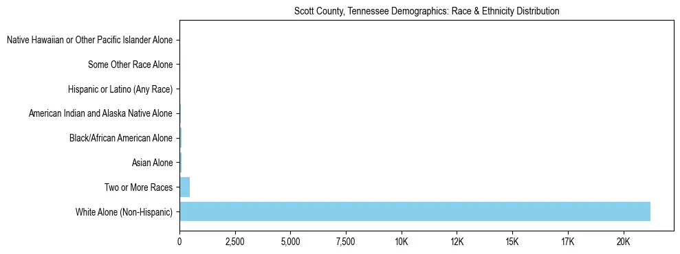 Race and Ethnicity Distribution Chart for Scott County, Tennessee
