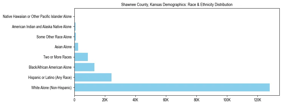 Race and Ethnicity Distribution Chart for Shawnee County, Kansas