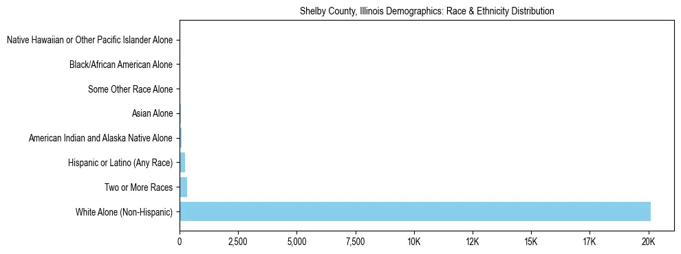 Race and Ethnicity Distribution Chart for Shelby County, Illinois