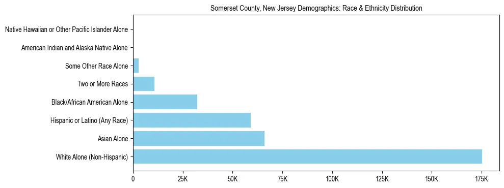 Race and Ethnicity Distribution Chart for Somerset County, New Jersey